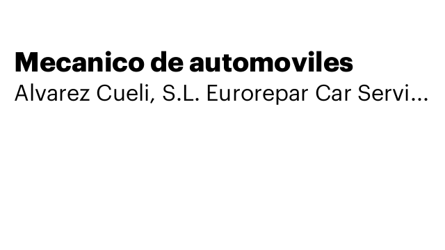 Mecanico de automoviles
