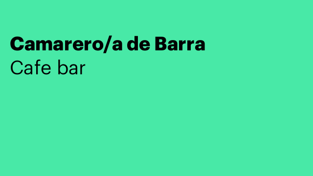 Camarero/a de Barra