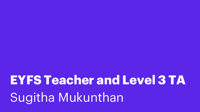 EYFS Teacher and Level 3 TA
