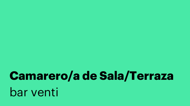 Camarero/a de Sala/Terraza