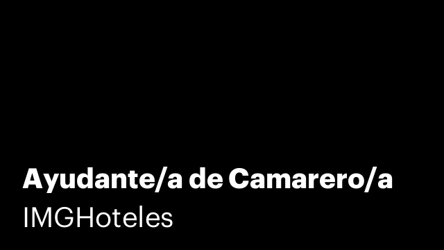 Ayudante/a de Camarero/a