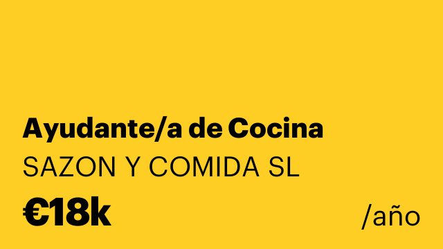 Ayudante/a de Cocina