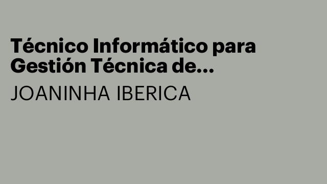 Técnico Informático para Gestión Técnica de Marketplace