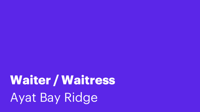 Waiter / Waitress