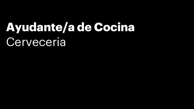 Ayudante/a de Cocina