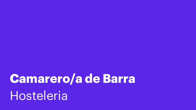 Camarero/a de Barra