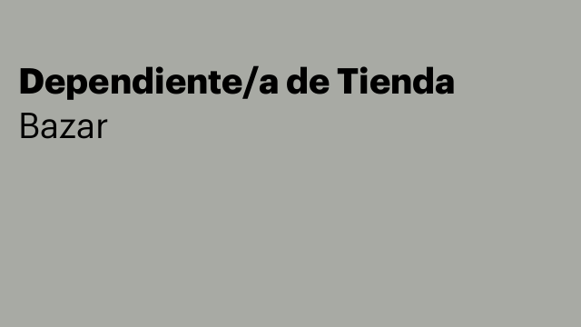 Dependiente/a de Tienda