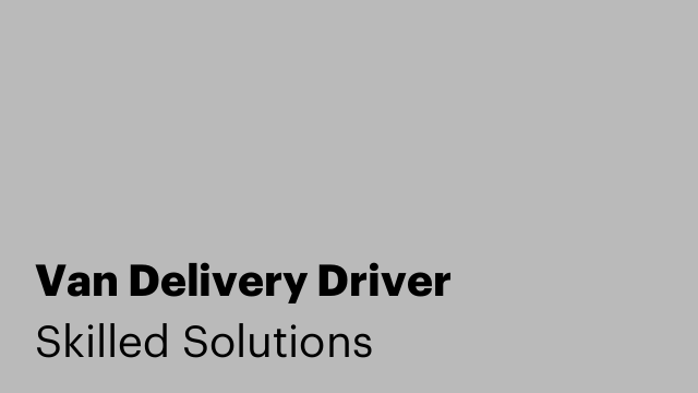 Van Delivery Driver