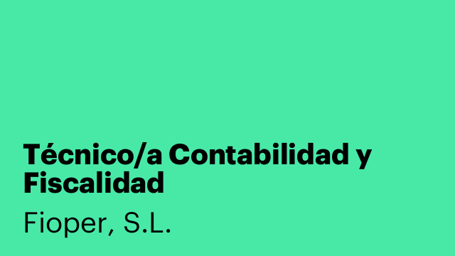 Técnico/a Contabilidad y Fiscalidad