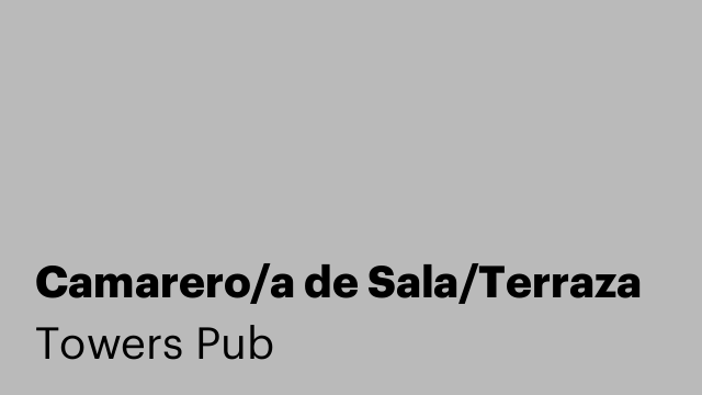Camarero/a de Sala/Terraza