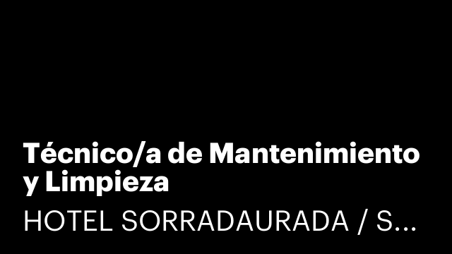 Técnico/a de Mantenimiento y Limpieza