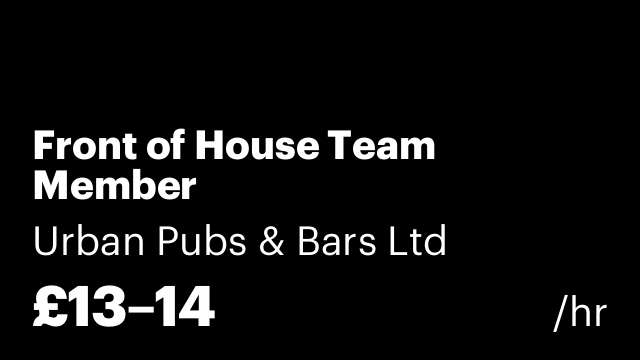 Front of House Team Member