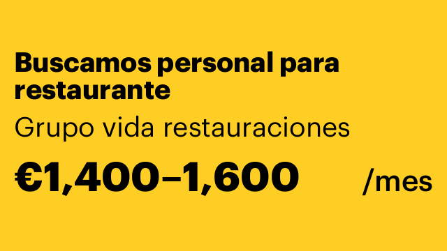 Buscamos personal para restaurante