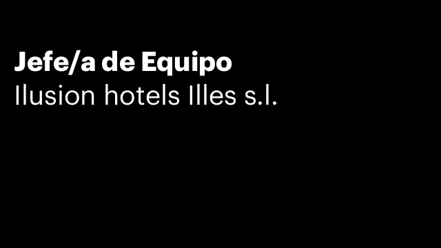 Jefe/a de Equipo