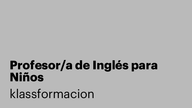 Profesor/a de Inglés para Niños