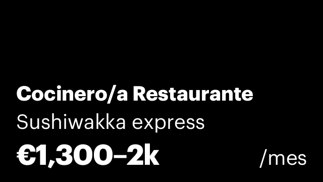 Cocinero/a Restaurante