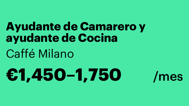 Ayudante de Camarero y ayudante de Cocina