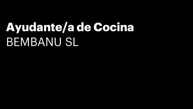 Ayudante/a de Cocina