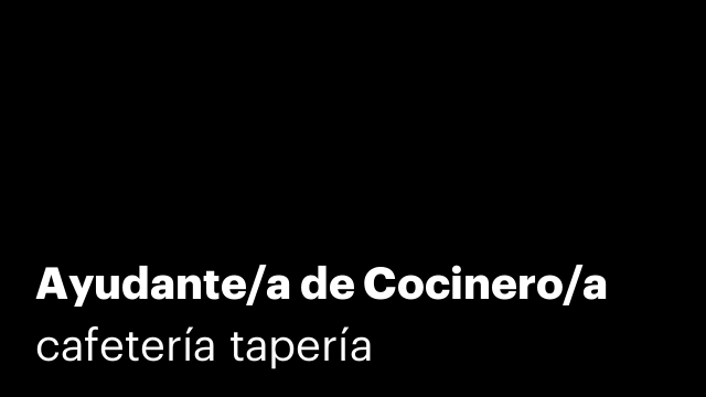 Ayudante/a de Cocinero/a