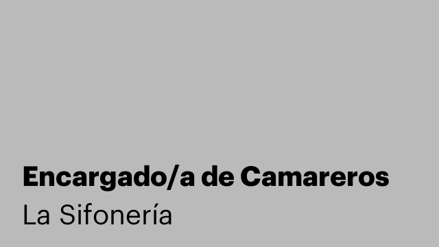 Encargado/a de Camareros