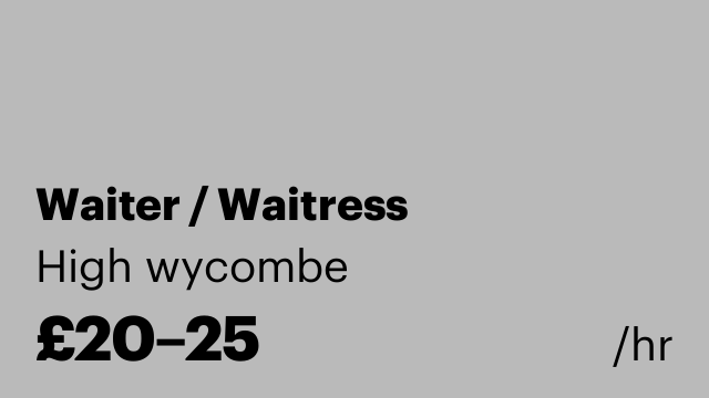 Waiter / Waitress