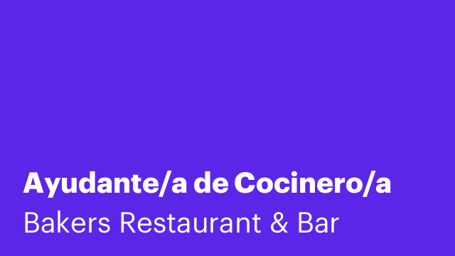 Ayudante/a de Cocinero/a