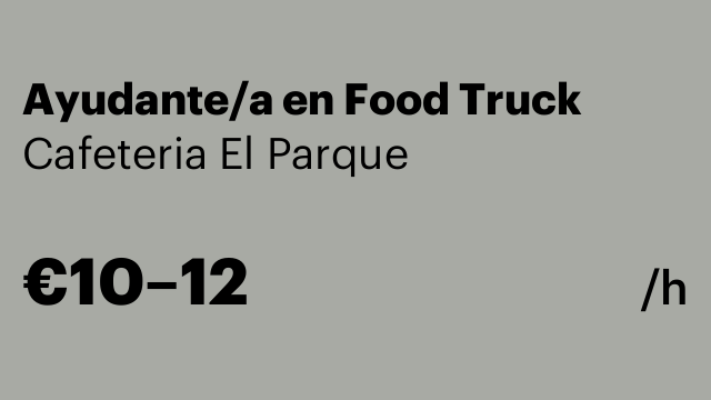 Ayudante/a en Food Truck