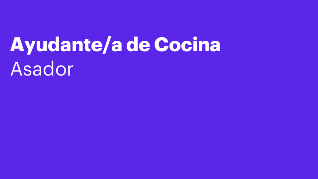 Ayudante/a de Cocina