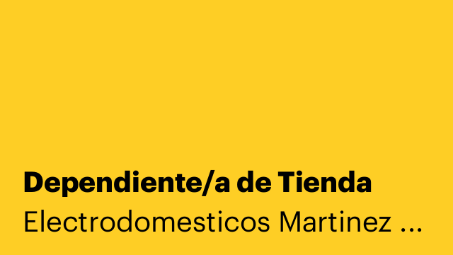 Dependiente/a de Tienda