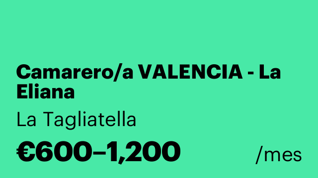 Camarero/a VALENCIA - La Eliana