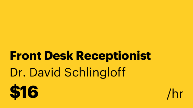 Front Desk Receptionist