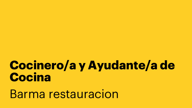 Cocinero/a y Ayudante/a de Cocina