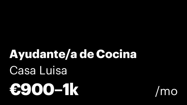 Ayudante/a de Cocina