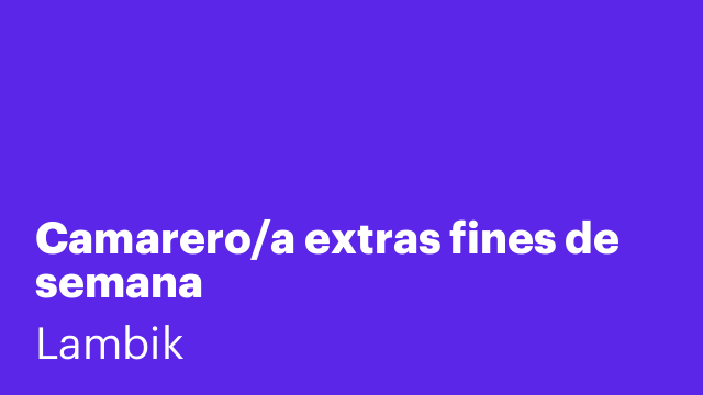 Camarero/a extras fines de semana