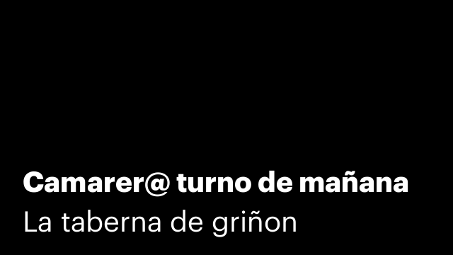 Camarer@ turno de mañana