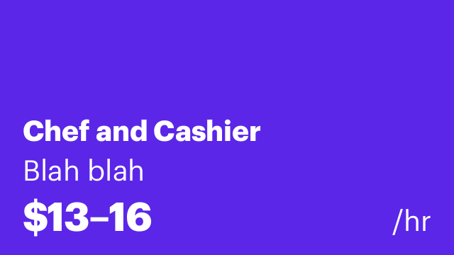 Chef and Cashier