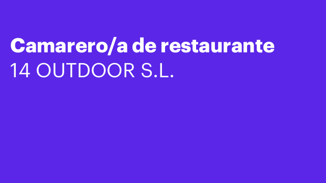 Camarero/a de restaurante