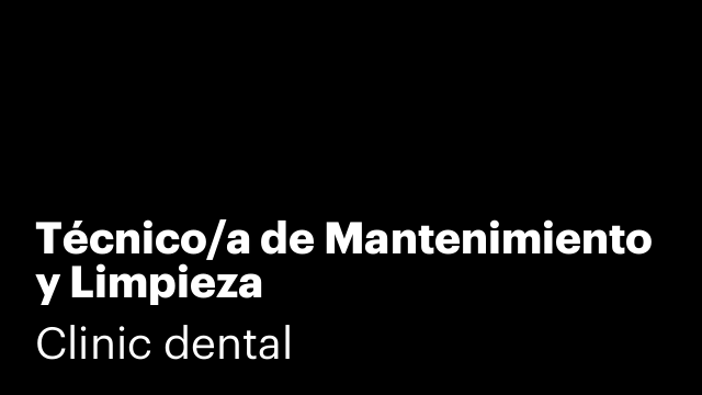 Técnico/a de Mantenimiento y Limpieza