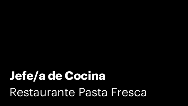 Jefe/a de Cocina