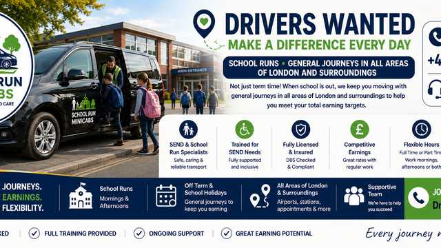 School Run Drivers Wanted Surrey and London