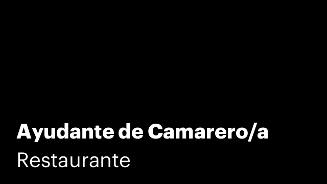Ayudante de Camarero/a