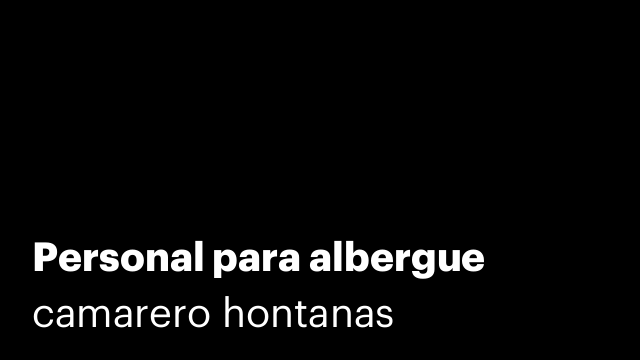 Personal para albergue