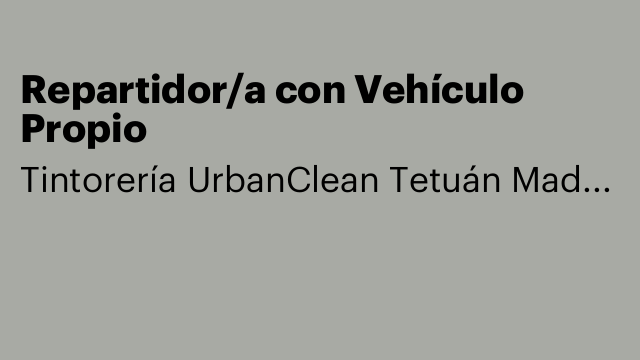 Repartidor/a con Vehículo Propio