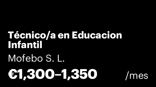 Técnico/a en Educacion Infantil