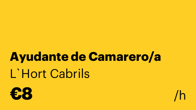 Ayudante de Camarero/a