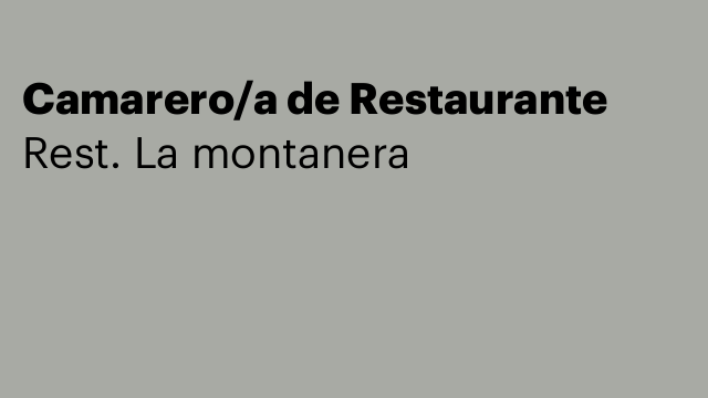 Camarero/a de Restaurante