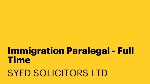 Immigration Paralegal - Full Time