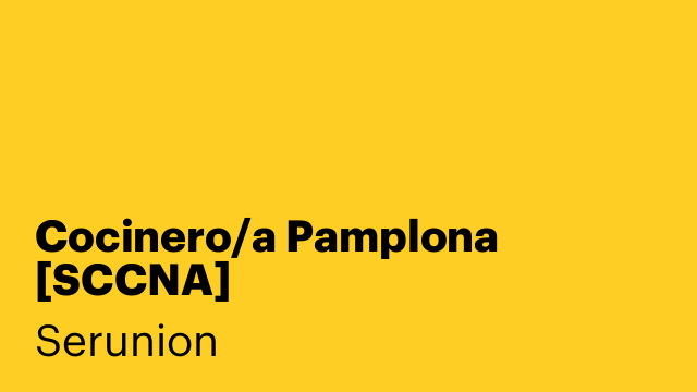 Cocinero/a Pamplona [SCCNA]