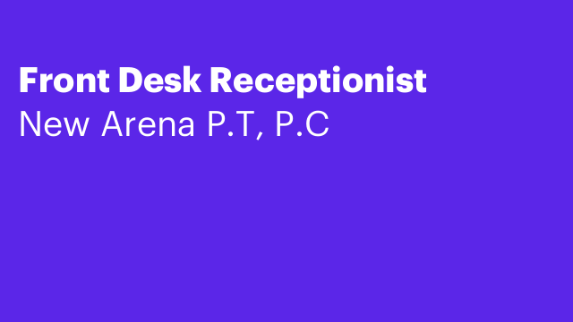 Front Desk Receptionist