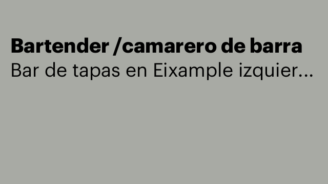 Bartender /camarero de barra